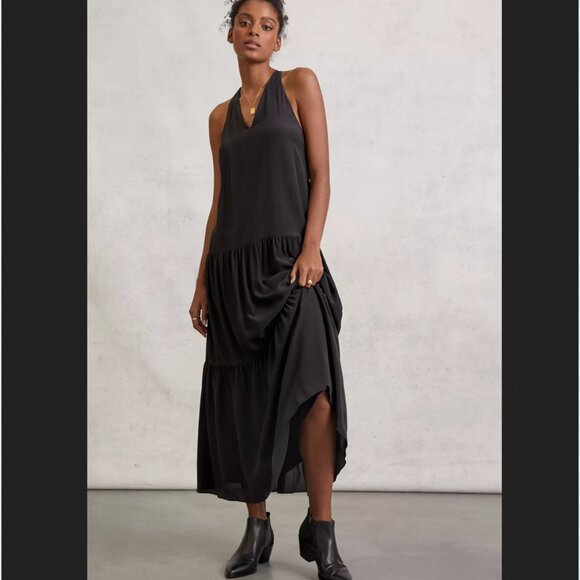 Anthropologie Magali Pascal Lucila Tiered Silk Maxi Dress NWT Size L - Picture 2 of 4